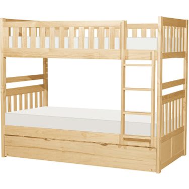 Bartly Twin/Twin Bunk Bed with Twin Trundle In Natural