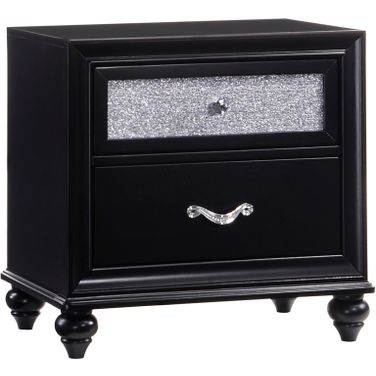 Barzini 2-drawer Rectangular Nightstand Black