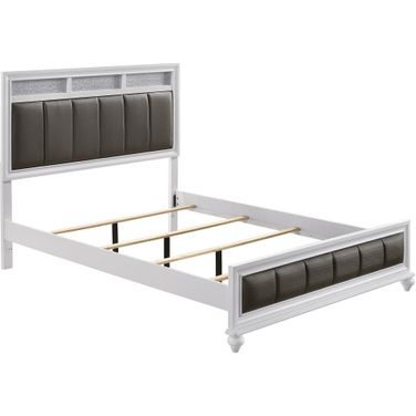 Barzini California King Upholstered Panel Bed White