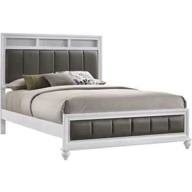 Barzini Queen Upholstered Panel Bed White