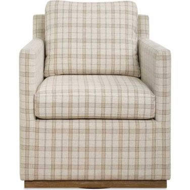 Basie Casual Linen Swivel Chair In White