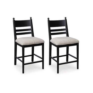 Basinger Counter Height Barstool Set of 2 In Black