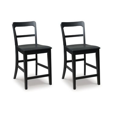 Basinger Counter Height Barstool Set of 2 In Black