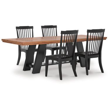 Basinger Extension Dining Room Set In Brown and Black
