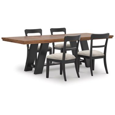 Basinger Extension Dining Room Set In Brown and Black