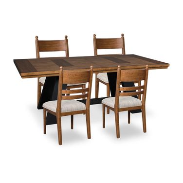 Basinger Extension Dining Room Set In Brown and Black