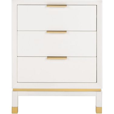 Baskin 3 Drawer Accent Table in White