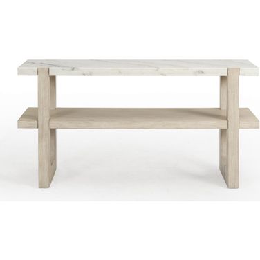 Bassett Mirror Newport Sunbleached Ash Bianco Marble Console Table
