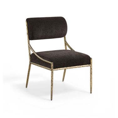 Bastille Chenille Fabric Upholstered Dining Side Chair Set of 2 In Brown