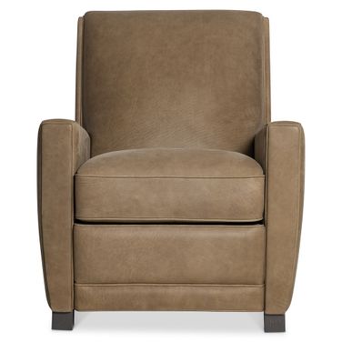Bastille Leather Recliner In Beige and Tan