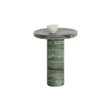 Bastion Marble Look End Table In Sage