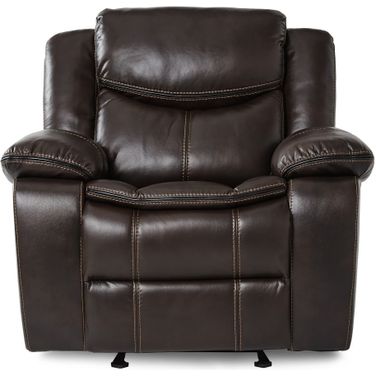 Bastrop Faux Leather Glider Reclining Chair In Brown