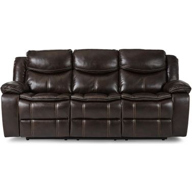 Bastrop Brown Leather Reclining Sofa