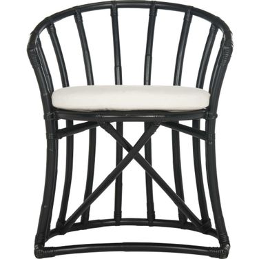 Bates Black and White Rattan Accent Chair