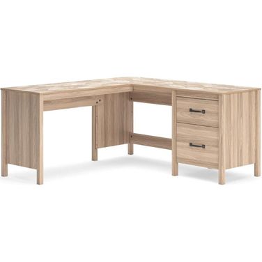 Battelle 60 Inch Home Office Desk with Return In Tan