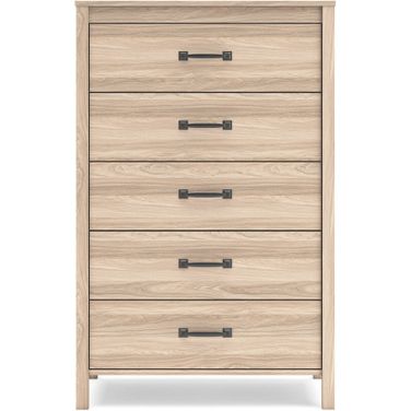 Battelle Tan Five Drawer Chest