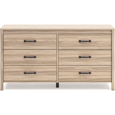 Battelle Tan Six Drawer Dresser