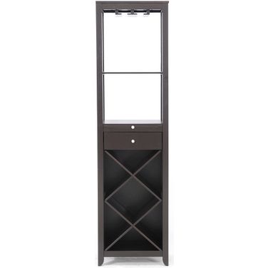 Baxton Studio Austin Brown Wood Modern Wine Tower