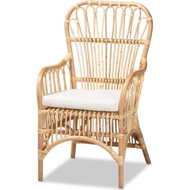 Baxton Studio Aya Modern And Contemporary Natural Finished Rattan Armchair