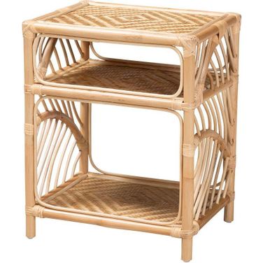 Baxton Studio Baara Modern Bohemian Natural Brown Rattan Nightstand