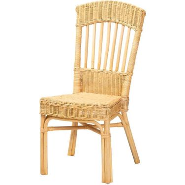 Baxton Studio Barito Modern Bohemian Natural Brown Rattan Dining Chair
