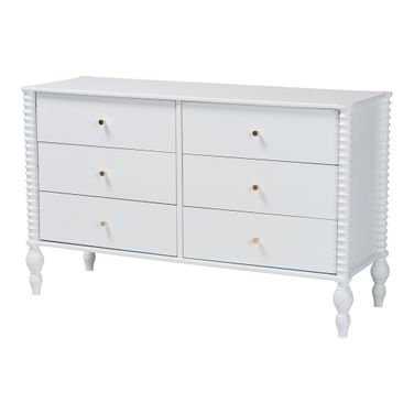 Baxton Studio Callison Spindle 6-Drawer Dresser In White