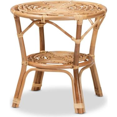 Baxton Studio Cariel Modern Bohemian Natural Brown Rattan Coffee Table