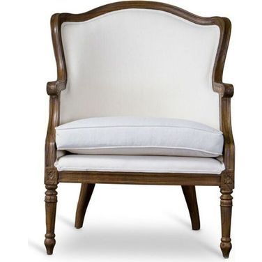 Baxton Studio Charlemagne Traditional French Accent Chair-White