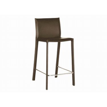 Baxton Studio Crawford Brown Leather Counter Height Stool (Set Of 2)