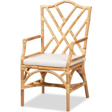 Baxton Studio Delta Modern and Contemporary Natural Finished Rattan Dining Chair