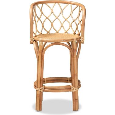Baxton Studio Diana Modern And Contemporary Natural Finished Rattan Counter Stool