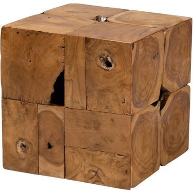Baxton Studio Eldora Rustic Transitional Natural Brown Teak Root End Table