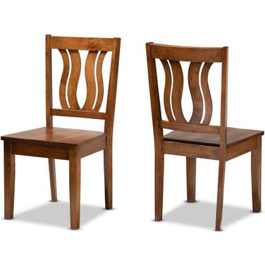 Baxton Studio Fenton Modern And Contemporary Transitional Walnut Brown Finished Wood 2 Piece Dining Chair Set