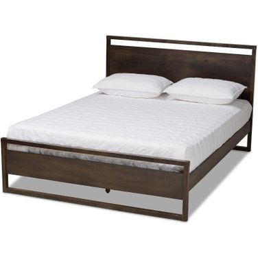 Baxton Studio Inicio Modern And Contemporary Charcoal Brown Finished Wood Queen Size Platform Bed
