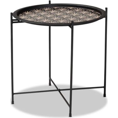 Baxton Studio Ivana Modern and Contemporary Black Finished Metal Plant Stand