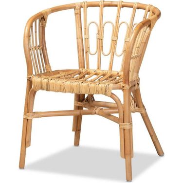 Baxton Studio Luxio Modern and Contemporary Natural Finished Rattan Dining Chair