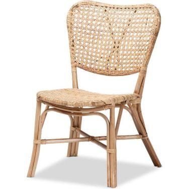 Baxton Studio Nadira Modern Bohemian Natural Brown Finished Rattan Dining Chair