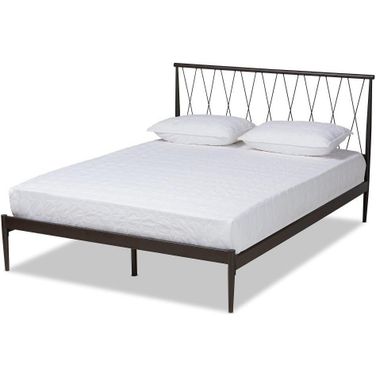 Baxton Studio Nano Modern and Contemporary Black Finished Metal Full Size Platform Bed