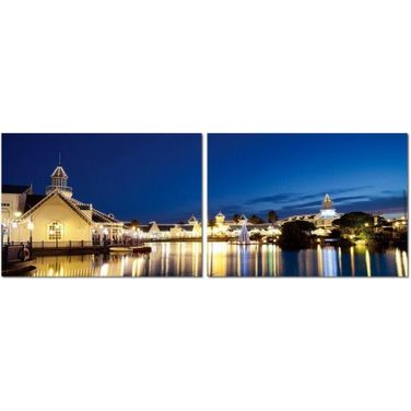 Baxton Studio Port Elizabeth Nightlife Mounted Photography Print Diptych