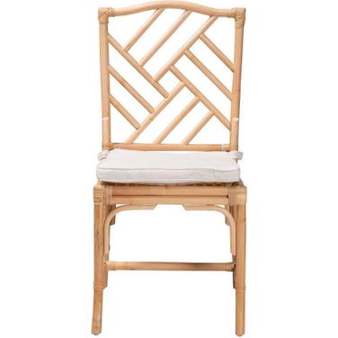 Baxton Studio Rio Modern Bohemian Natural Brown Rattan Dining Chair