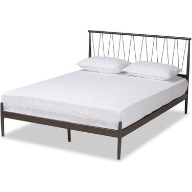 Baxton Studio Samir Modern Industrial Black Finished Metal Full Size Platform Bed