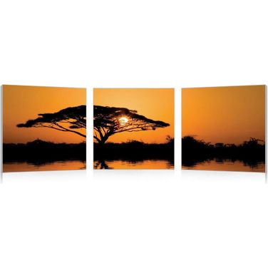 Baxton Studio Savannah Sunset Mounted Photography Print Triptych