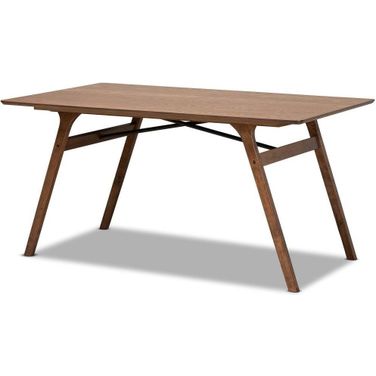 Baxton Studio Saxton Mid-Century Modern Transitional Walnut Brown Finished Wood Dining Table
