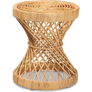 Baxton Studio Seville Modern And Contemporary Natural Finished Rattan End Table