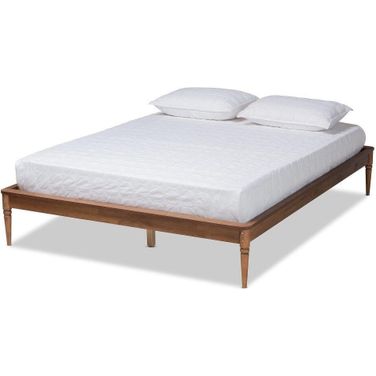 Baxton Studio Tallis Classic and Traditional Walnut Brown Finished Wood Queen Size Bed Frame