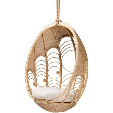 Baxton Studio Umika Modern Bohemian Natural Brown Rattan Hanging Chair