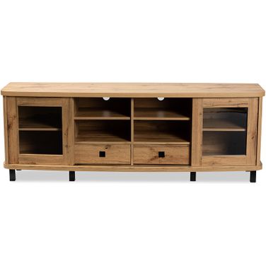 Baxton Studio Walda Modern and Contemporary Oak Brown Finished Wood 2-Drawer TV Stand