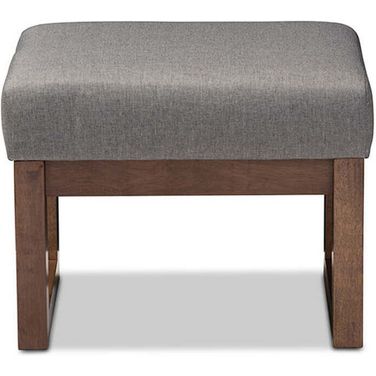 Baxton Studio Yashiya Mid-Century Retro Modern Grey Fabric Upholstered Ottoman Stool
