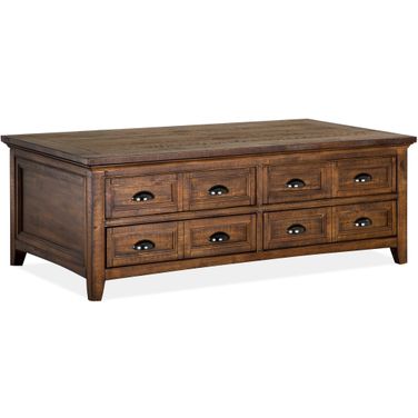 Bay Creek Lift Top Storage Cocktail Table with Casters In Toasted Nutmeg