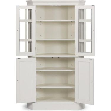 Bay Lodge Off White Corner China Cabinet